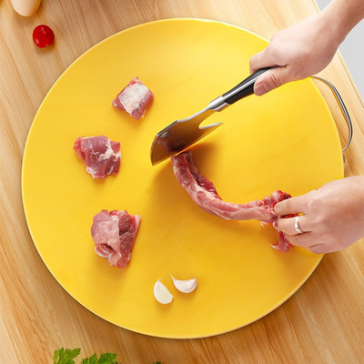 Доска полиэтилена круга мяса Eco кухни дружелюбная пластиковая прерывая с ручкой
